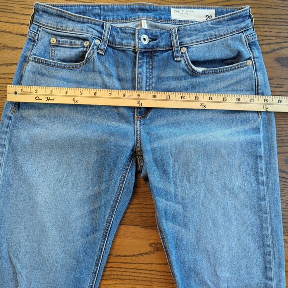 Rag & Bone Dre Low Rise Slim Boyfriend Women Jeans 28 light blue distressed - Picture 14 of 16